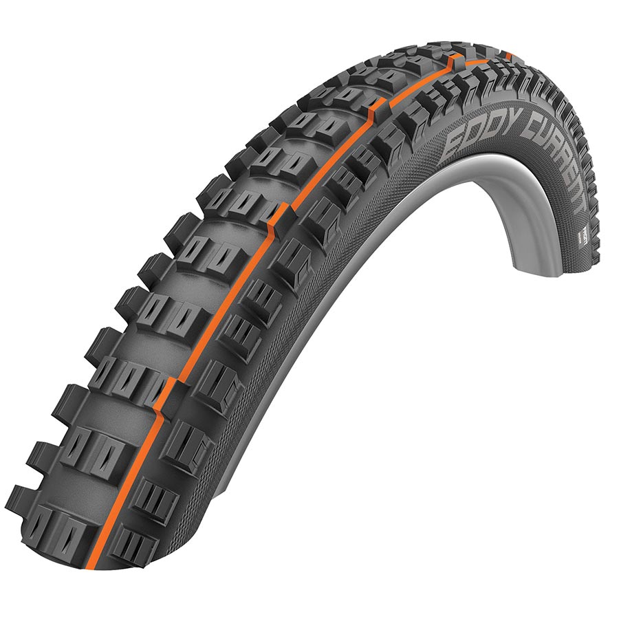 Neumático delantero Schwalbe Eddy Current - 29 x 2,6 Tubeless Plegable BLK Evolution Super Trail Addix Soft