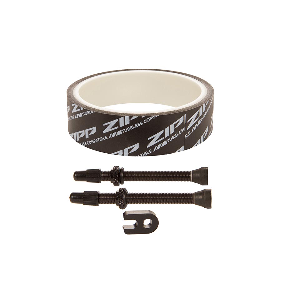 El kit sin cámara Zipp incluye cinta de 26 mm, 2 válvulas universales de 66 mm, 1 llave para núcleo de válvula, compatible con 303. 303