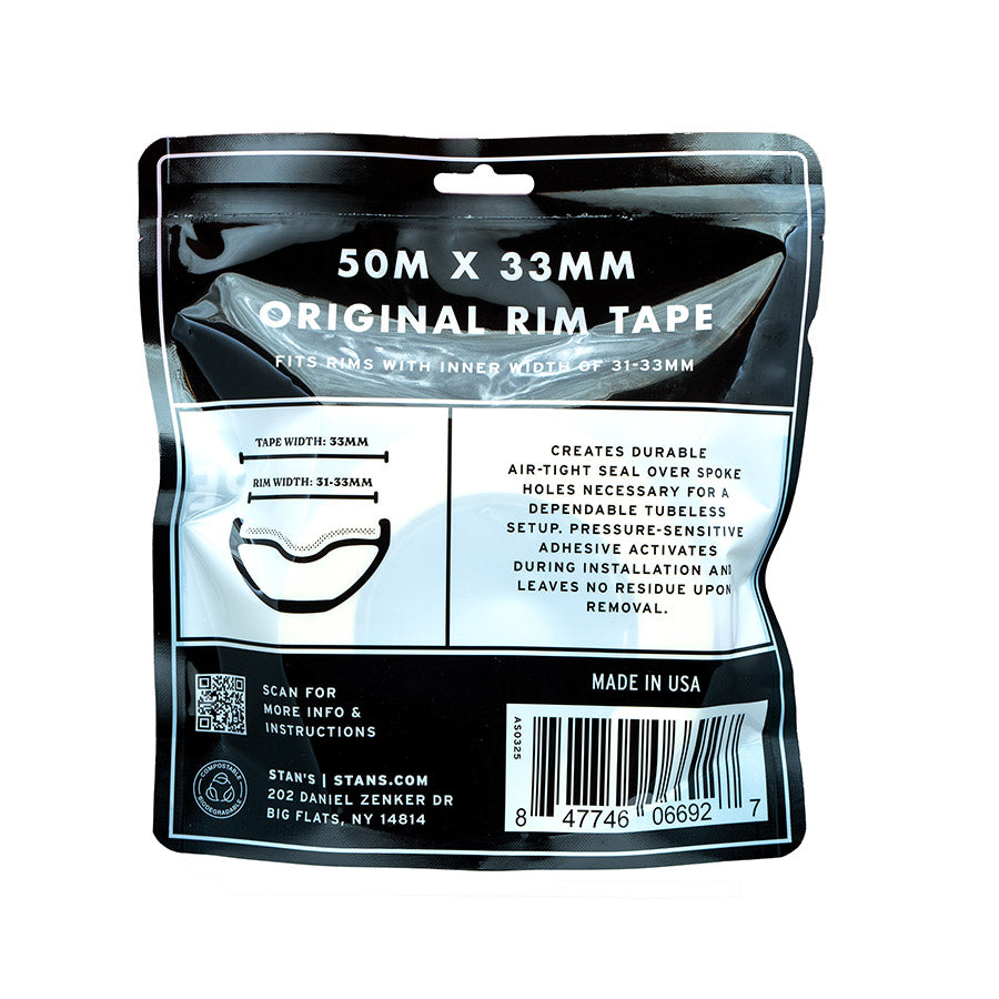 Stans Original Tubeless Rim Tape - 33mm x 50m Roll