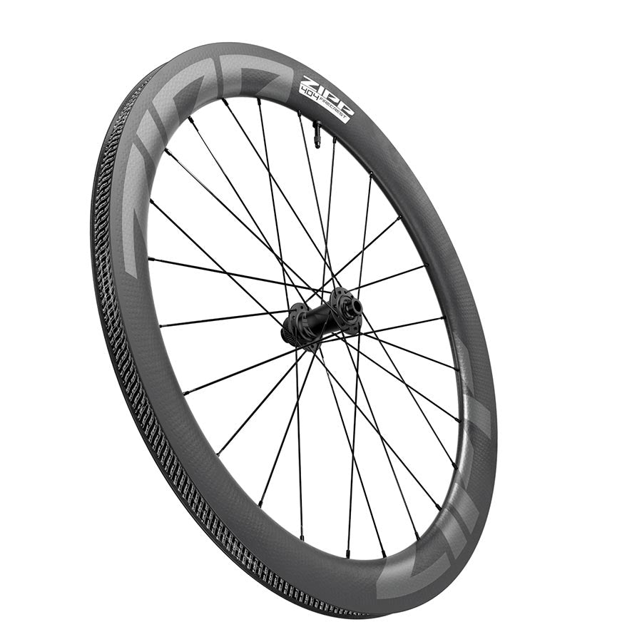 Rueda delantera Zipp 404 Firecrest de carbono - 700, 12 x 100 mm, cierre central, sin cámara, color negro A1