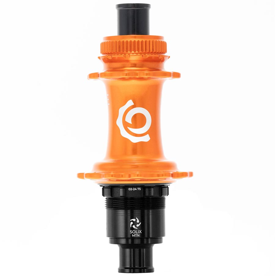 Buje trasero Industry Nine Solix M Classic MS Disc, 28 agujeros, 12 mm, TA, 148 mm, Shimano Micro Spline, color naranja