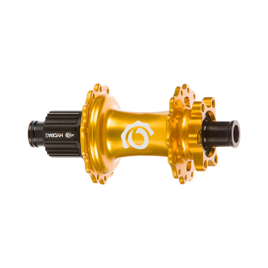 Buje trasero Industry Nine Hydra 2 Boost MicroSpline Disc, 32 agujeros, 12 mm, eje trasero, 148 mm, Shimano Micro Spline dorado