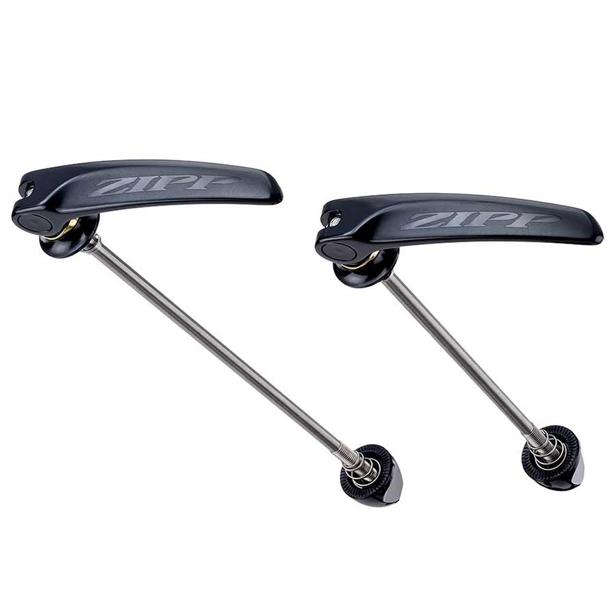 Juego de cierres rápidos Zipp Tangente - 100 mm/130 mm, titanio negro con logotipo negro