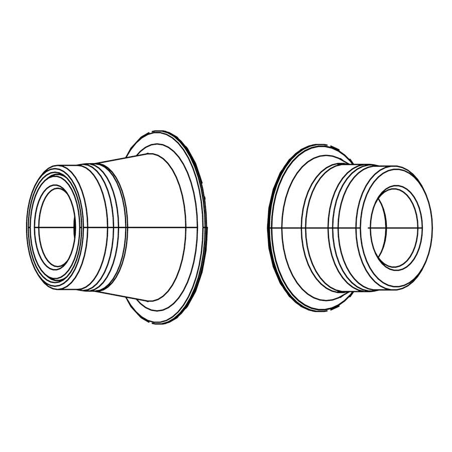 Tapas de conversión Zipp 177 para buje de disco para eje pasante trasero de 12 mm x 142 mm