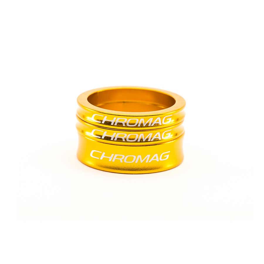 Kit espaciador Chromag Espaciador de dirección 1-1/8 Altura: Juego de aluminio dorado Kit