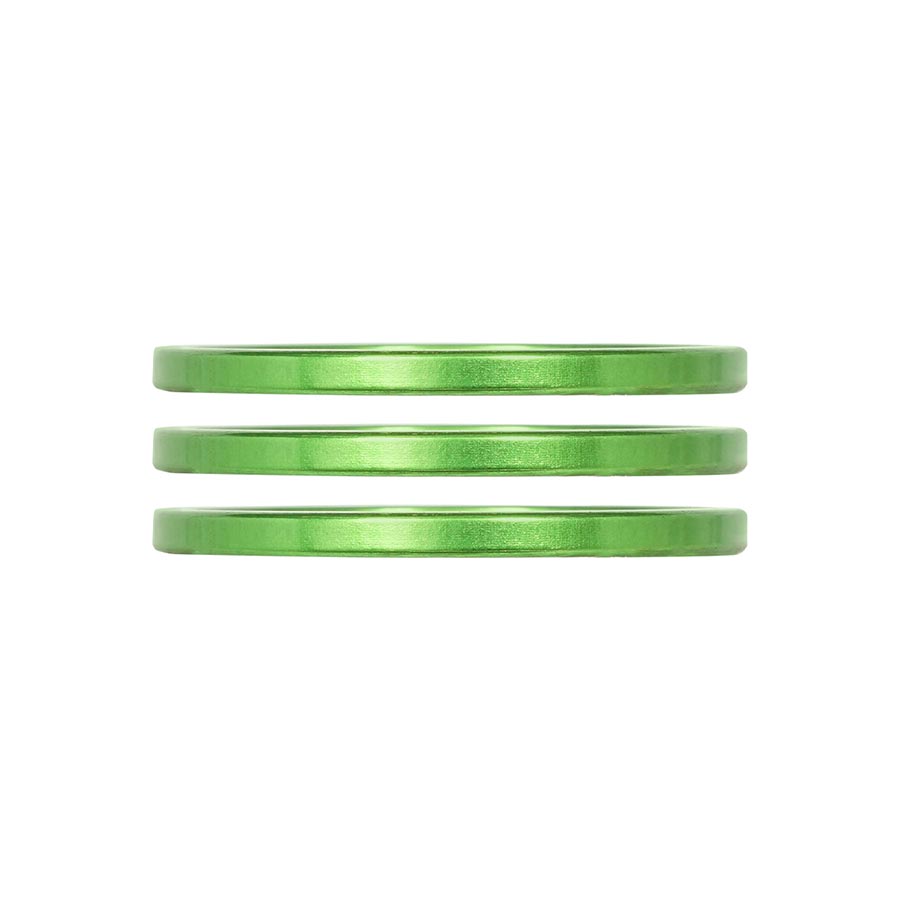 Espaciador para auriculares iRiX de Industry Nine (1-1/8"), altura: 2,5 mm, aluminio, color lima, 3 unidades