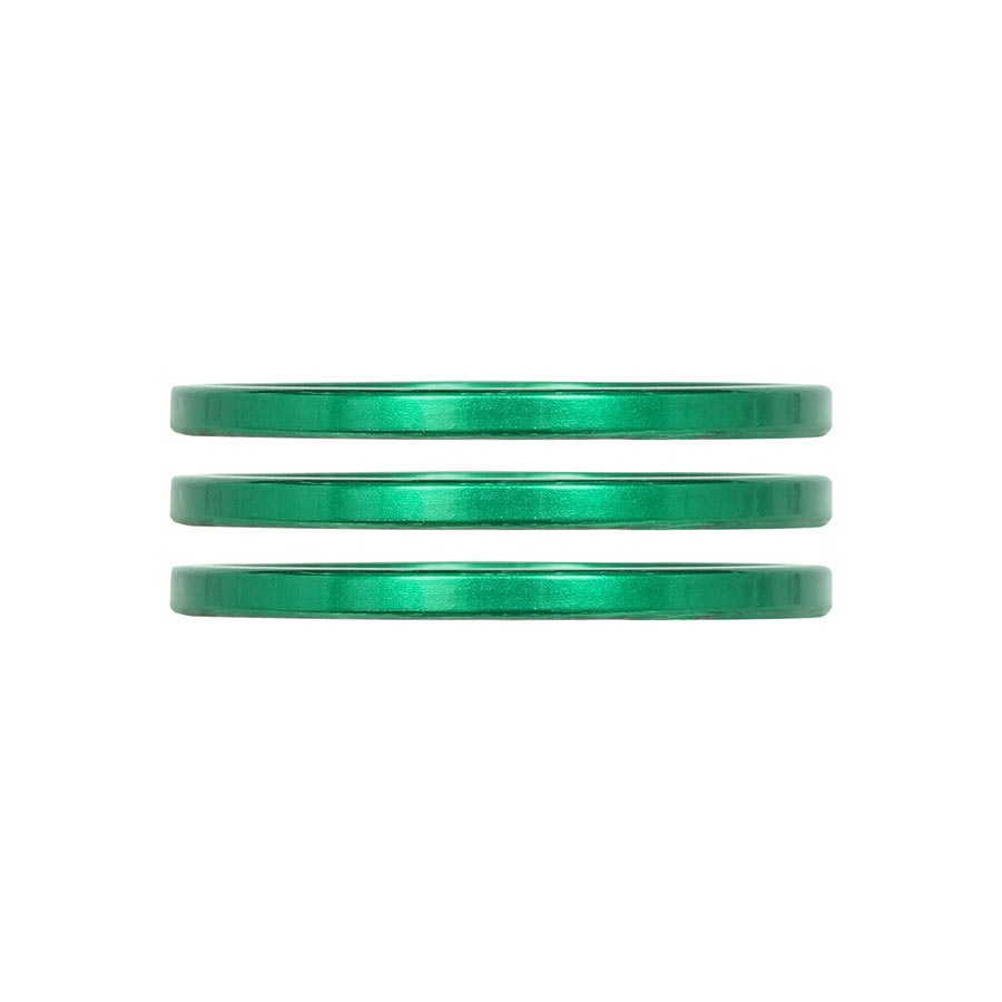 Espaciador para auriculares iRiX de Industry Nine (1-1/8"), altura: 2,5 mm, aluminio verde, 3 unidades