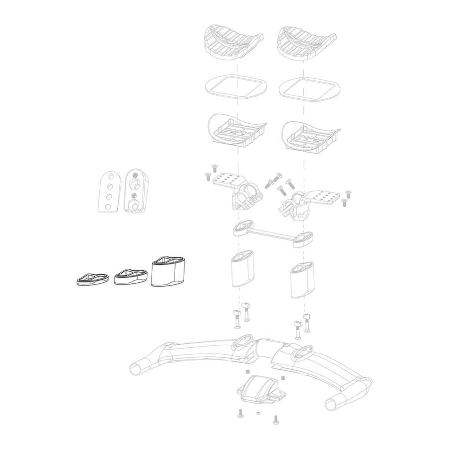 Kit de elevadores Zipp Vuka Aero C1 (2 x 5 mm, 4 x 10 mm, 2 x 30 mm) con pernos