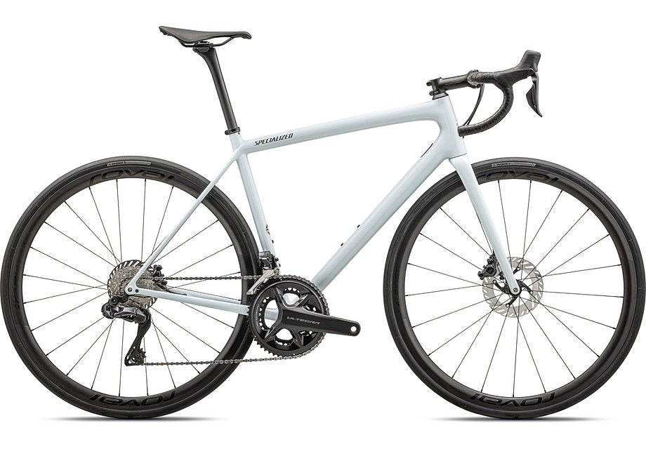 2024 Specialized Aethos Pro Udi2 Bike Gloss Morning Mist + Lapis Radial Fade + Fog Tint Edge Fade / Smoke 58