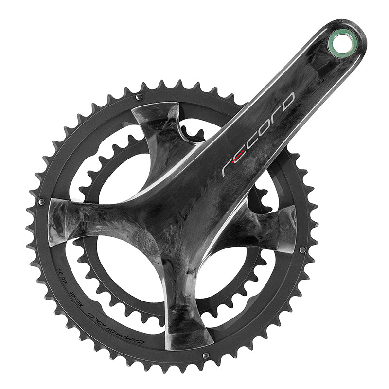Juego de bielas Campagnolo Record - 172,5 mm, 12 velocidades, 50/34 dientes, 112/146 BCD asimétrico, interfaz de eje Campagnolo Ultra-Torque de carbono