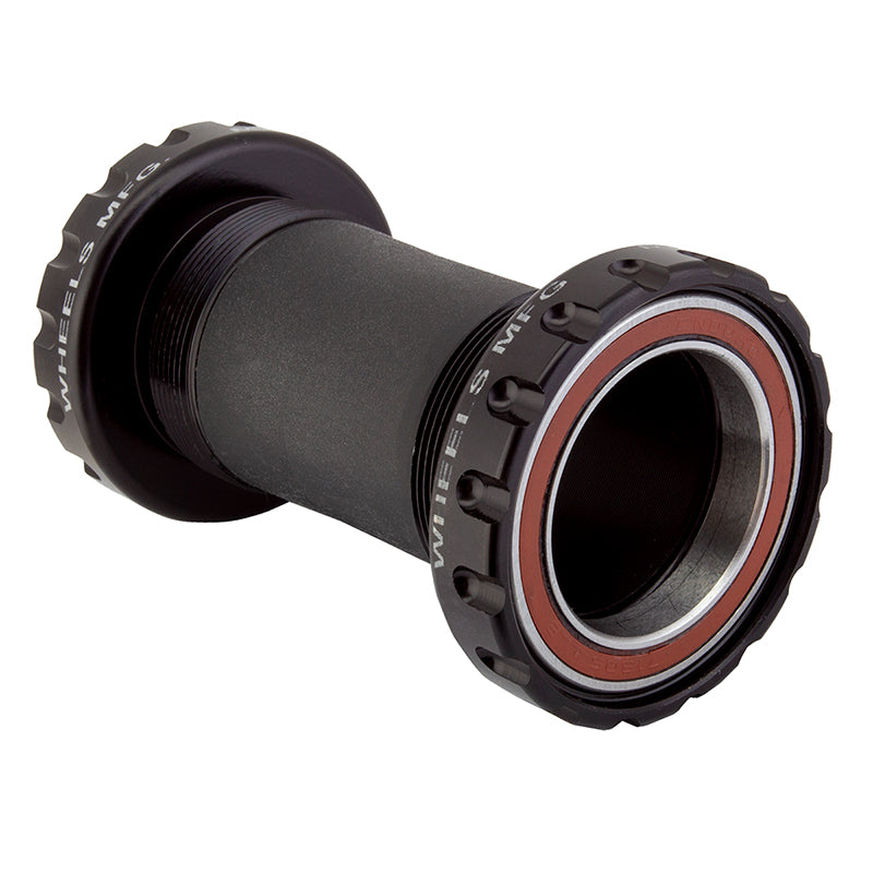Eje de pedalier Wheels Manufacturing BSA 30 (inglés), interfaz de cuadro BSA, rodamientos de contacto angular ABEC-5 para eje de 30 mm, color negro