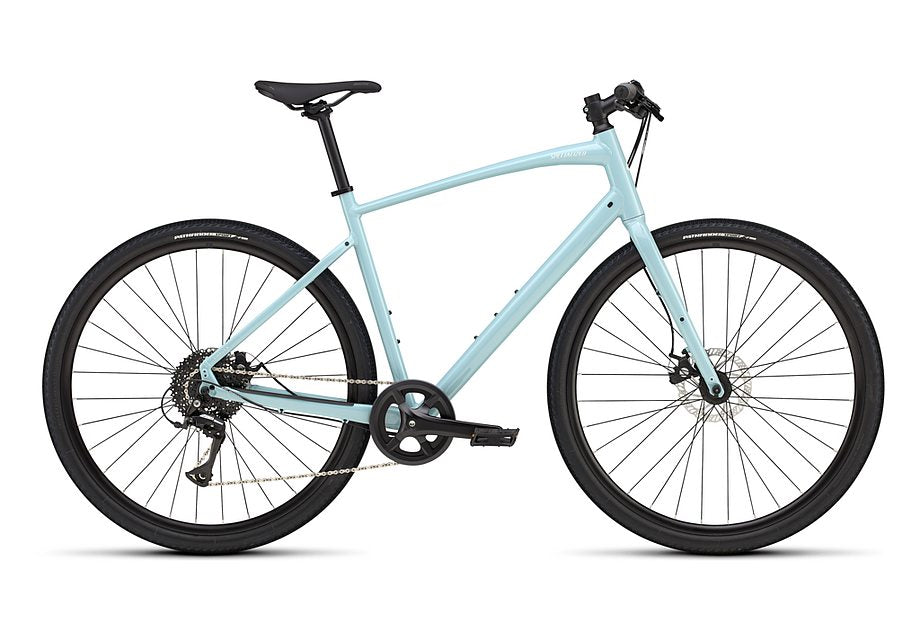 2025 Specialized Sirrus X 1.0 Km Bike Gloss Sea Foam / Dune White Reflective Xxs