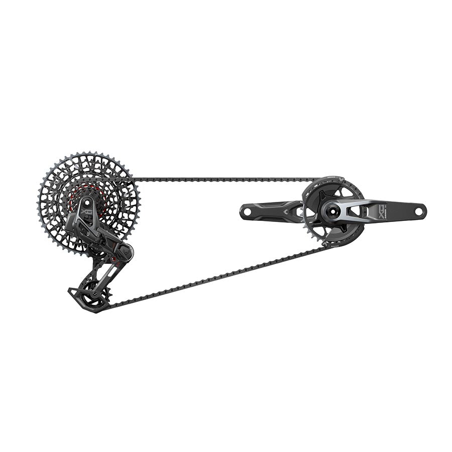 Grupo de transmisión SRAM X0 T-Type Eagle - Bielas de 165 mm, plato de 32 dientes, controlador AXS POD, cassette de 10-52 dientes, desviador trasero, cadena V2