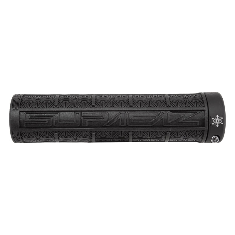 Puños Supacaz Grizips Lock-On Negro/Negro 135 mm Bloqueo simple