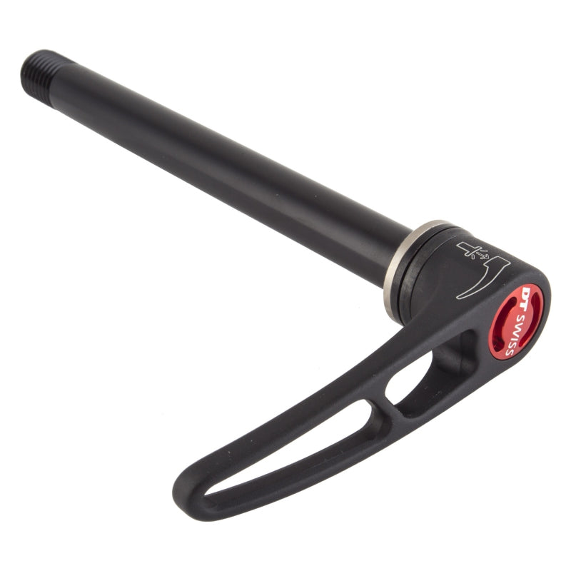 Eje pasante delantero DT Swiss RWS MTB (12 x 100 mm, longitud total: 121 mm, paso de rosca M12 x 1,5 mm, arandela plana, palanca enchufable)