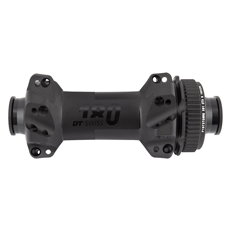 Buje delantero DT Swiss 180 - 12 x 100 mm, Center-Lock, negro, 28 agujeros, tiro recto