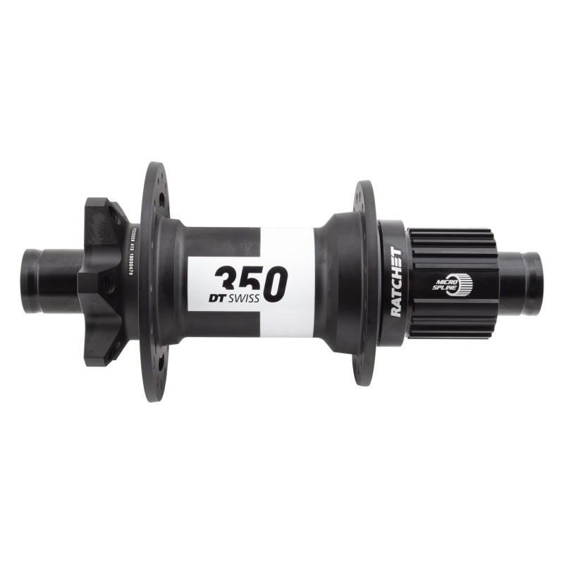 Buje trasero DT Swiss 350 - 12 x 148 mm, 6 tornillos, micro estrías, negro, 32 agujeros, 36 puntos