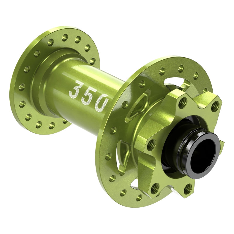 Buje delantero DT Swiss 350 - 15 x 110 mm, 6 tornillos, edición limitada, verde, 32 agujeros