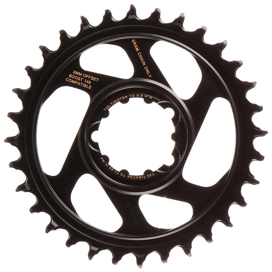 Plato SRAM X-Sync 2 Eagle de montaje directo, 32 dientes, 3 mm de avance, 12 velocidades, negro y dorado