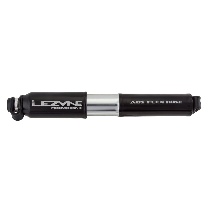 Minibomba de cuadro Lezyne ABS Pressure Drive, tamaño mediano: negro/plata pulida