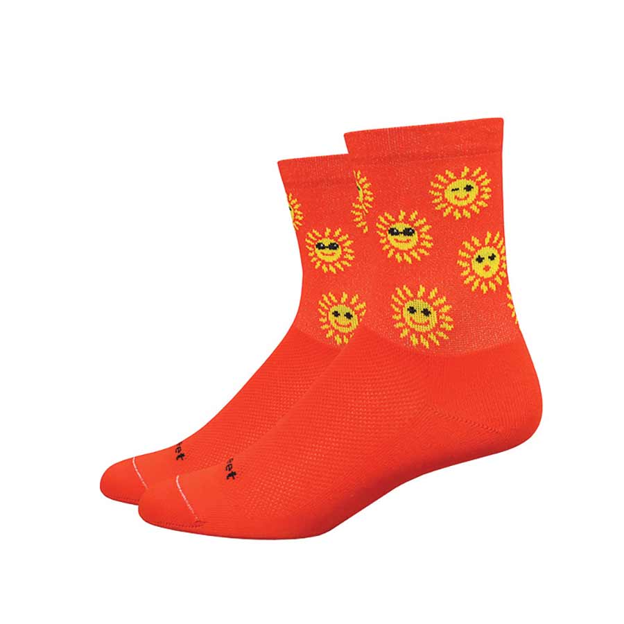 Calcetines DeFeet Aireator de 4" Poinciana/Amarillo S