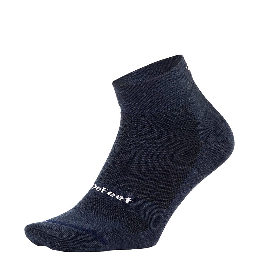 Calcetines DeFeet Wooleator Pro 1 con logotipo azul marino, talla M