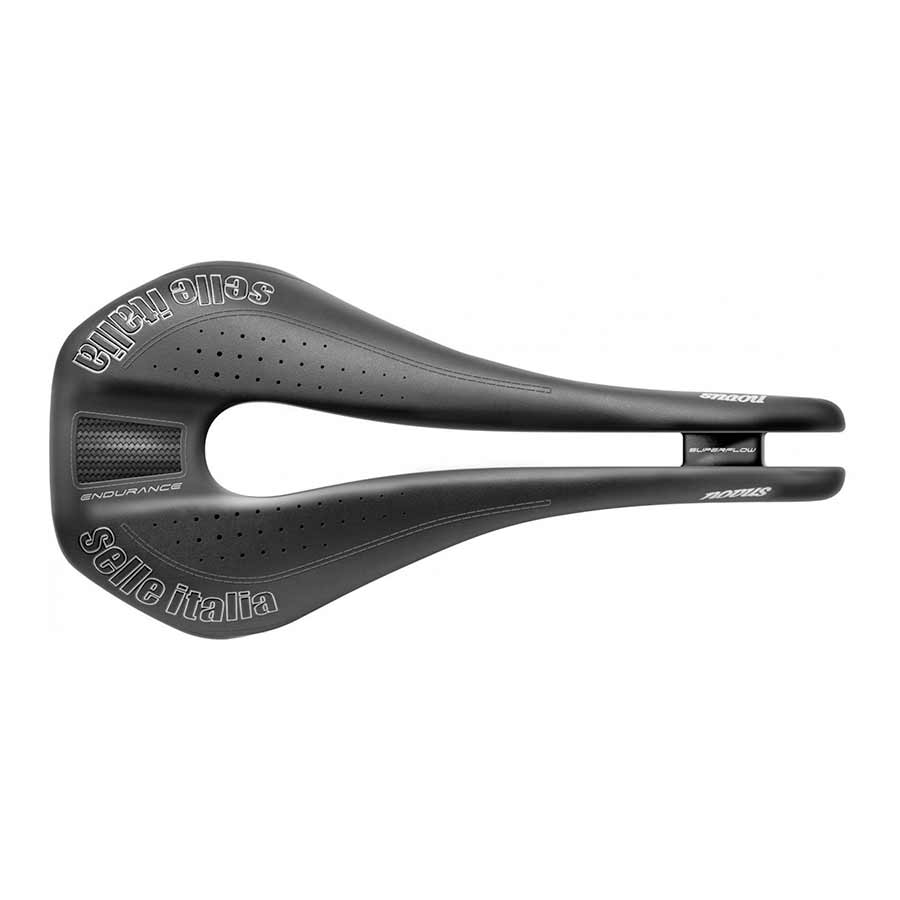 Sillín Selle Italia Novus SuperFlow Endurance S para hombre, 282 x 138 mm, 288 g, color negro