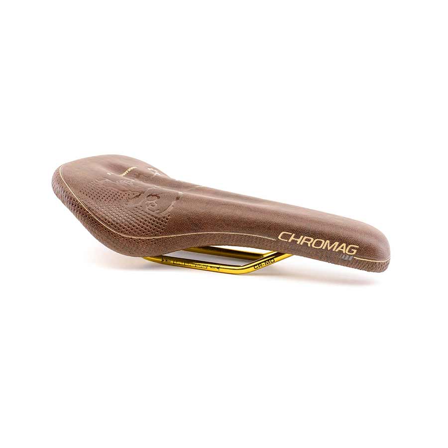 Sillín Chromag Trailmaster DT 280 x 135 mm 305 g Raíles de cuero crudo/dorado