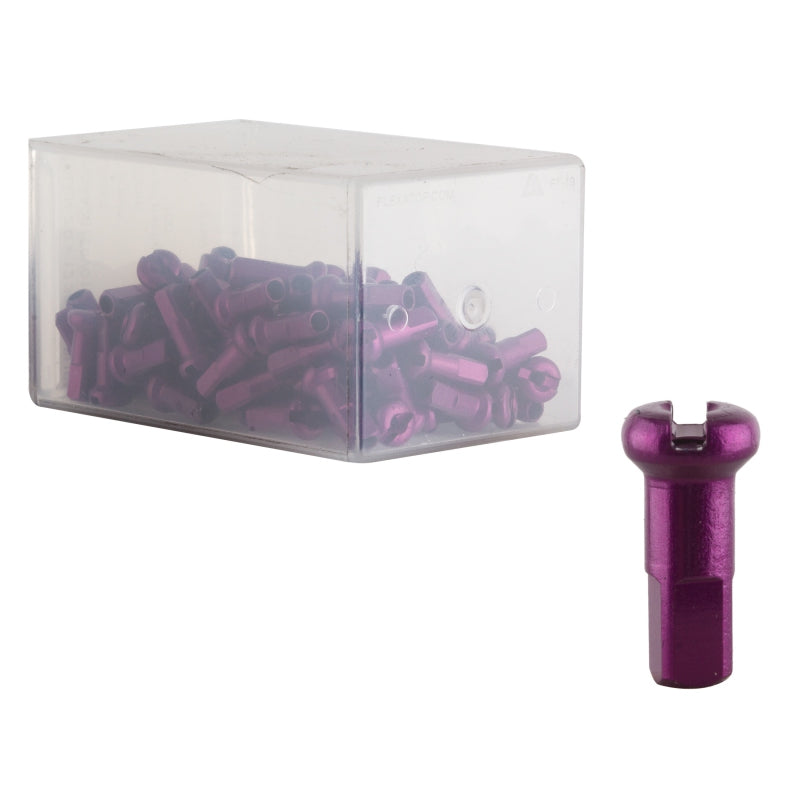 Cabecillas de radio DT Swiss Standard - Aluminio 2,0 x 12 mm Morado Caja de 100