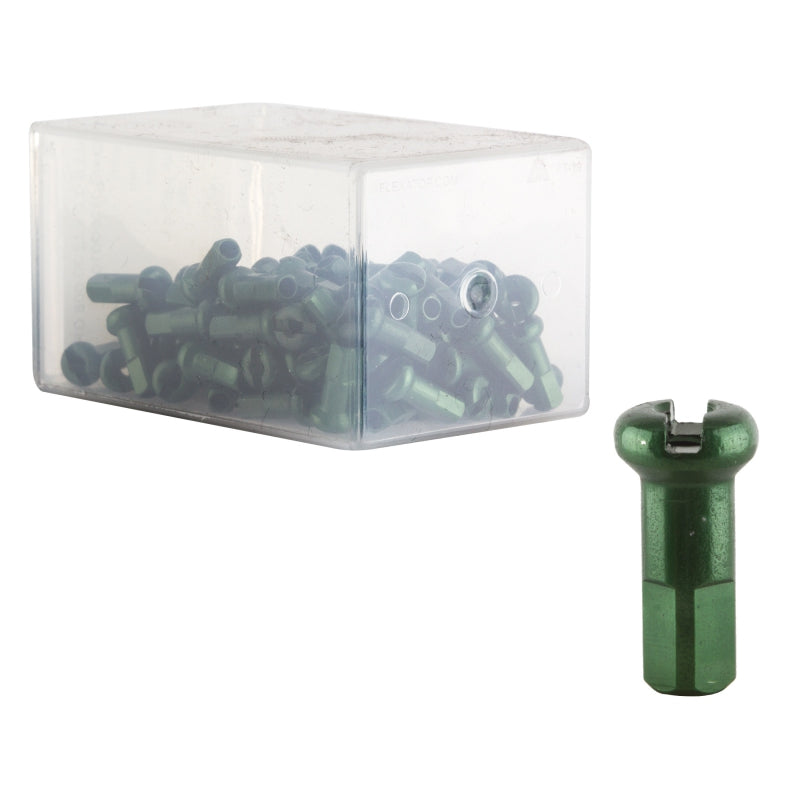 Cabecillas de radio DT Swiss Standard - Aluminio 2,0 x 12 mm Verde Caja de 100