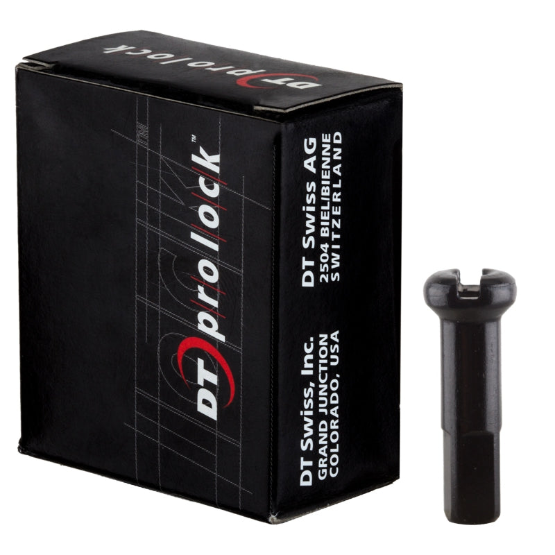 Boquilla de aleación DT Swiss ProLock de 14 g/16 mm, color negro, caja de 100 unidades