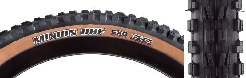 Neumático Maxxis Minion DHF - 29 x 2,5 sin cámara plegable BLK/Dark Tan Dual EXO Wide Trail