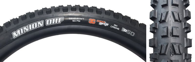 Neumático Maxxis Minion DHF - 29 x 2,50 Tubeless Plegable BLK 3CG DH Wide Trail E-50
