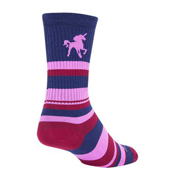 Calcetines deportivos de unicornio rosa de Sockguy, tallas 9-13, azul/rosa