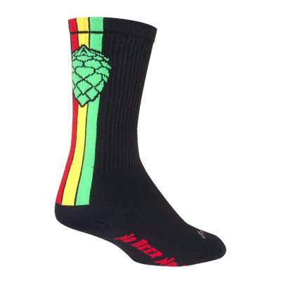 Calcetines SockGuy Crew Hoppyness - 15 cm, negros, talla pequeña/mediana