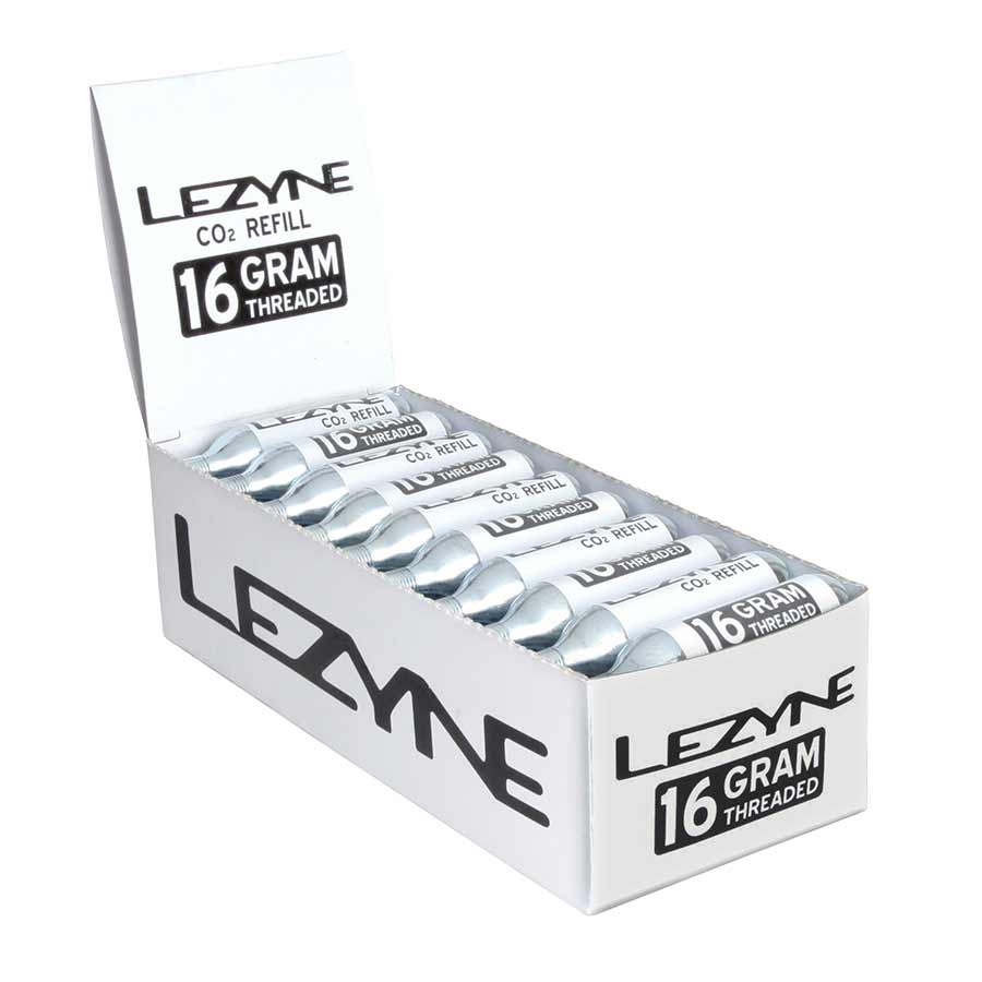 Caja de presentación de 30 cartuchos de CO2 Lezyne de 16 g