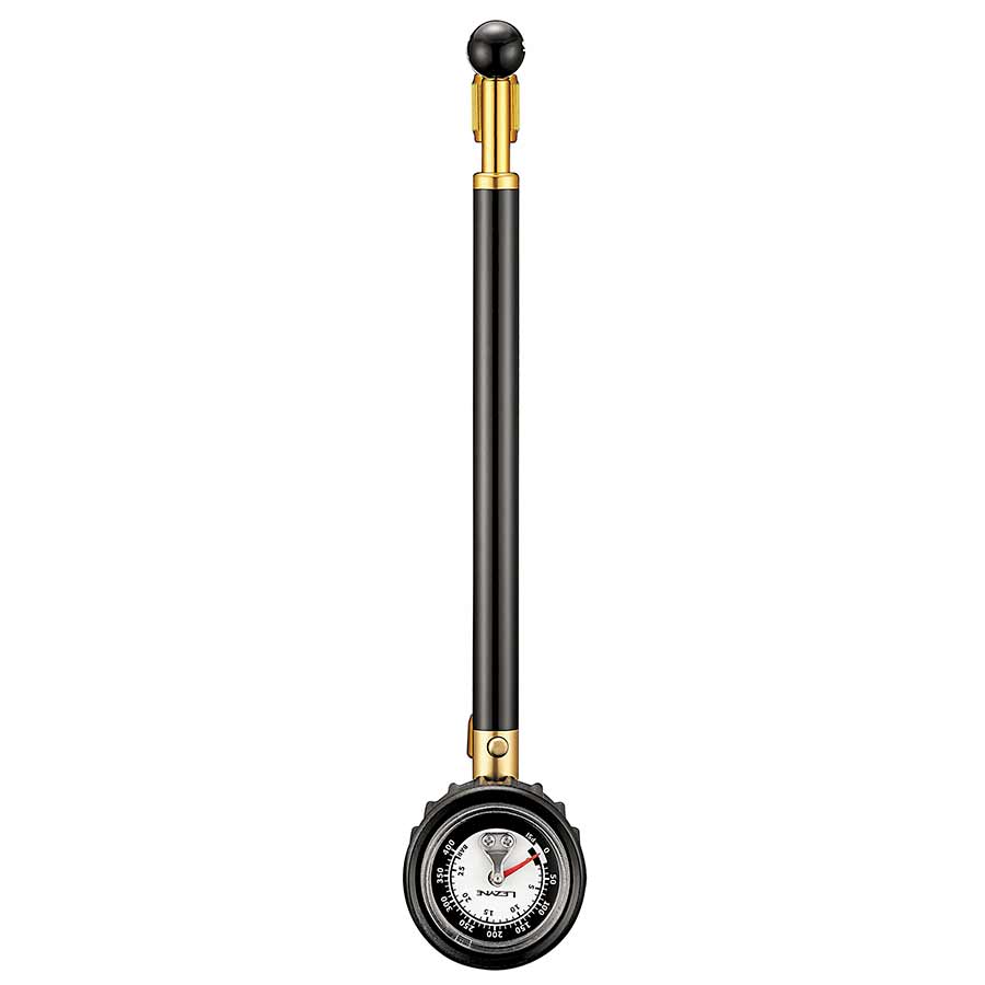 Bomba Lezyne Shock Drive con manguera trenzada y manómetro de 400 psi, color negro