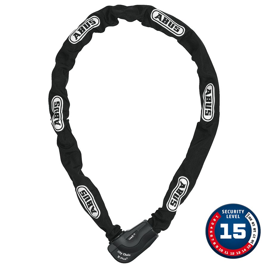 Candado de cadena Abus Granit CityChain XPlus 1060K con llave de 10 mm, 140 cm, 4,6 cm, color negro
