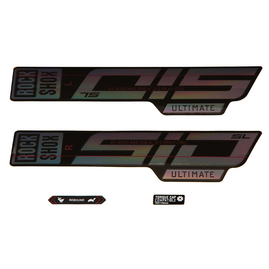 Kit de calcomanías para horquilla Rockshox - SID SL Ultimate 27.5"/29" Arcoíris brillante/Negro brillante