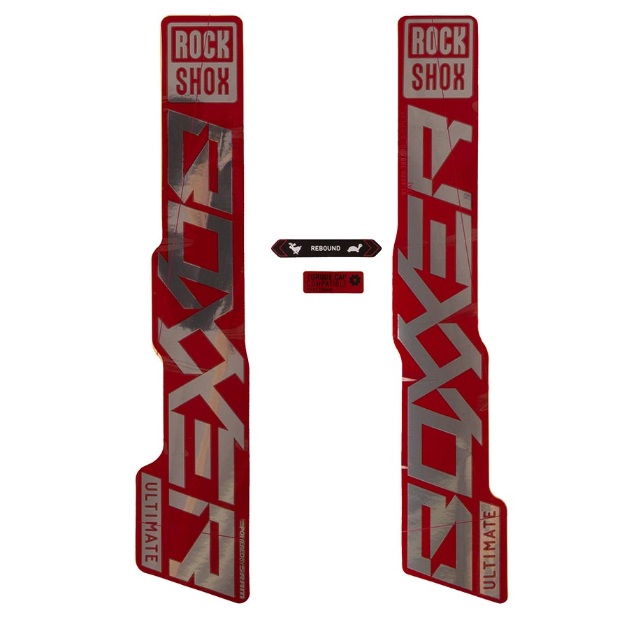 Kit de calcomanías RockShox BoXXer Ultimate Gloss Polar para ruedas inferiores rojas