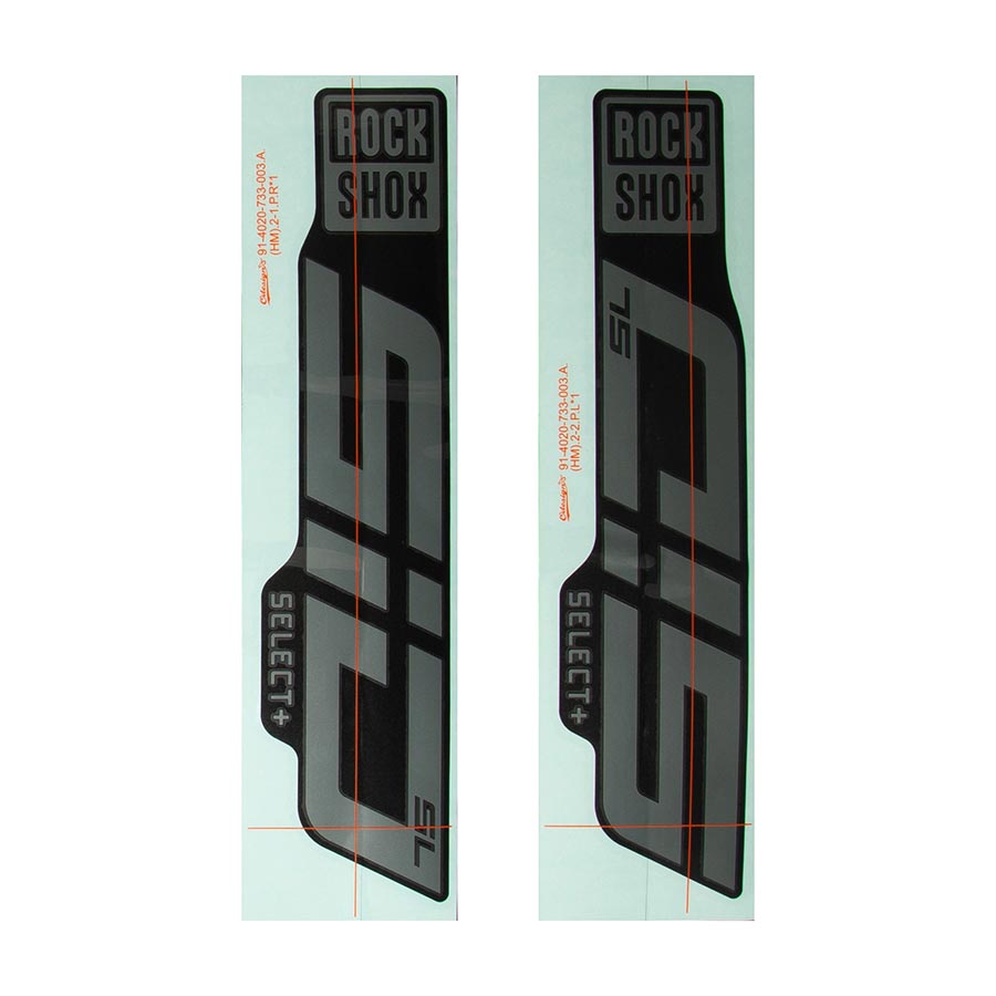 Kit de calcomanías RockShox para SID SL D1 en gris brillante para kit negro de difusión