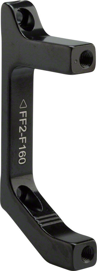 Adaptador de freno de disco TRP FF2: horquilla de montaje plano delantero a pinza de montaje posterior para rotores de 160 mm. Incluye dos pernos M5 x 17 mm.