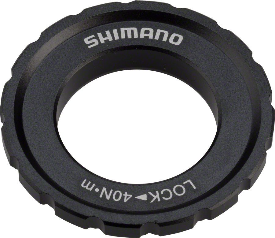 Anillo de bloqueo del rotor de disco Shimano XT M8010 con dentado exterior central para bujes con eje de 12/15/20 mm