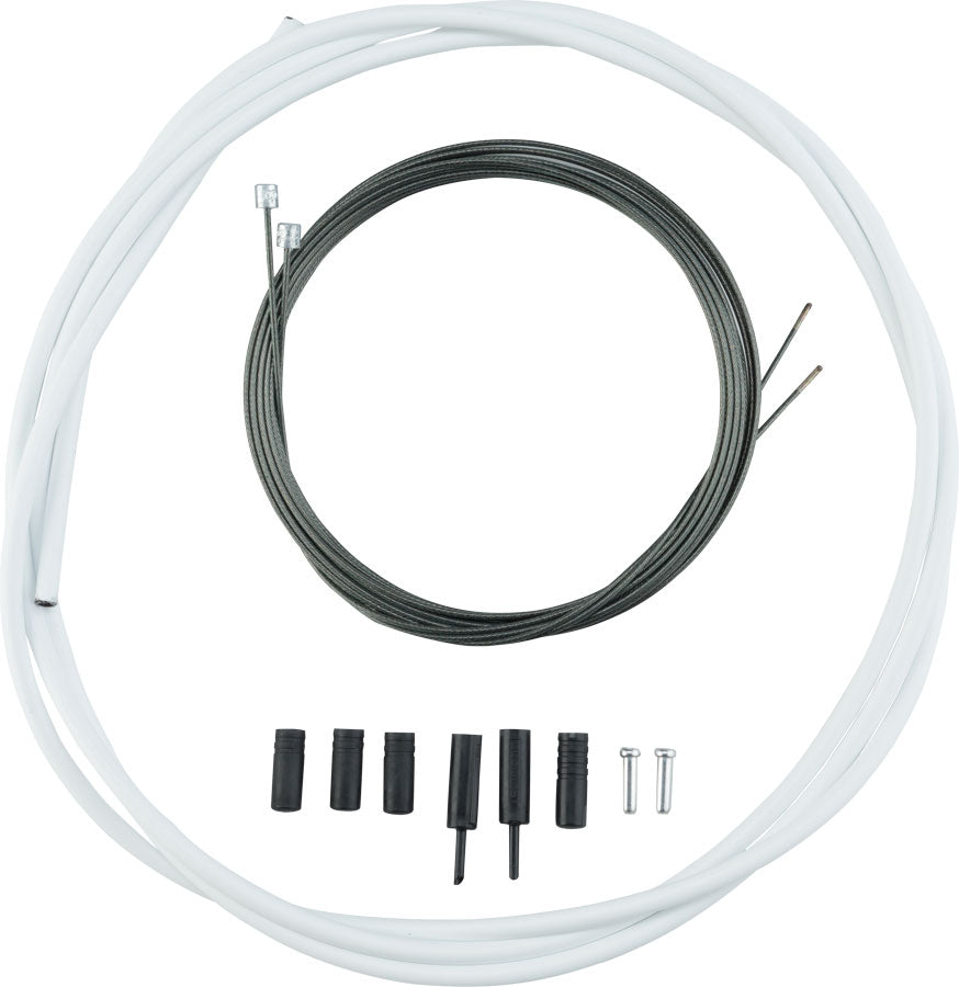 Juego de cable y funda para desviador Shimano Road Optislick, color blanco