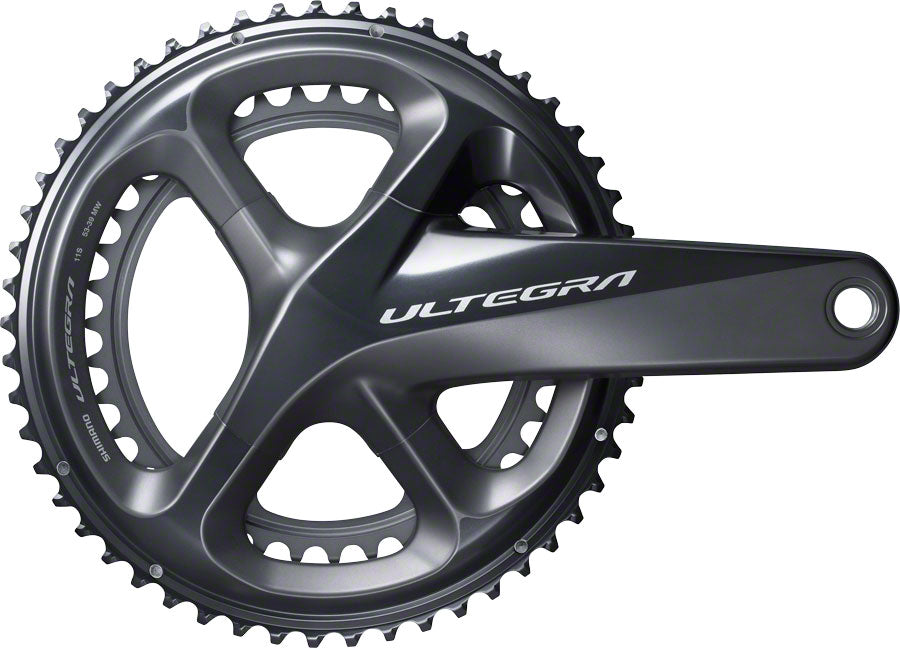Juego de bielas Shimano Ultegra FC-R8000 - 172,5 mm, 11 velocidades, 53/39 dientes, 110 BCD asimétrico, interfaz de eje Hollowtech II, negro