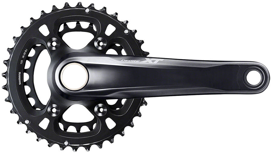Juego de bielas Shimano Deore XT FC-M8100-2 - 175 mm, 12 velocidades, 36/26 dientes, eje Hollowtech II de montaje directo, interfaz negra