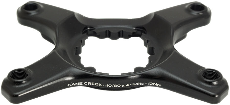 Araña de plato Cane Creek eeWings - 4 tornillos 110 80 BCD asimétrico CC Tipo de montaje de 3 tornillos Shimano GRX Sistema 1x 2x Solo BLK