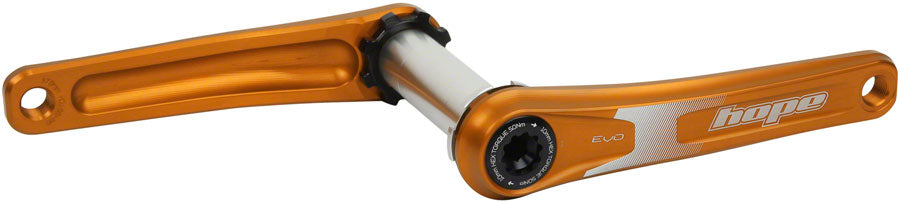 Juego de bielas Hope Evo de 170 mm con montaje directo y eje de 30 mm para espaciado trasero de 135/142/141/148 mm, color naranja