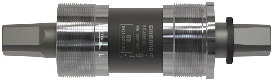 Eje de pedalier Shimano BB-UN300 (inglés), eje de 68 x 122,5 mm, cono cuadrado, JIS, línea de cadena de 47,5 mm