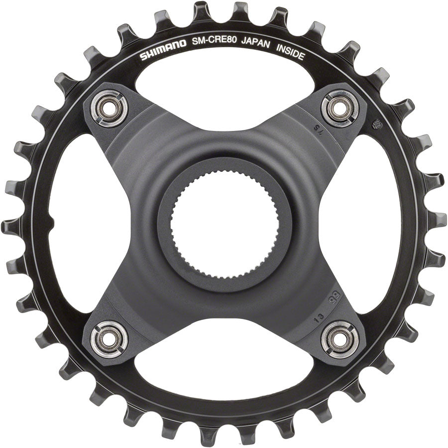 Plato Shimano STEPS SM-CRE80-B - 34 dientes sin protector de cadena, línea de cadena de 55 mm, negro